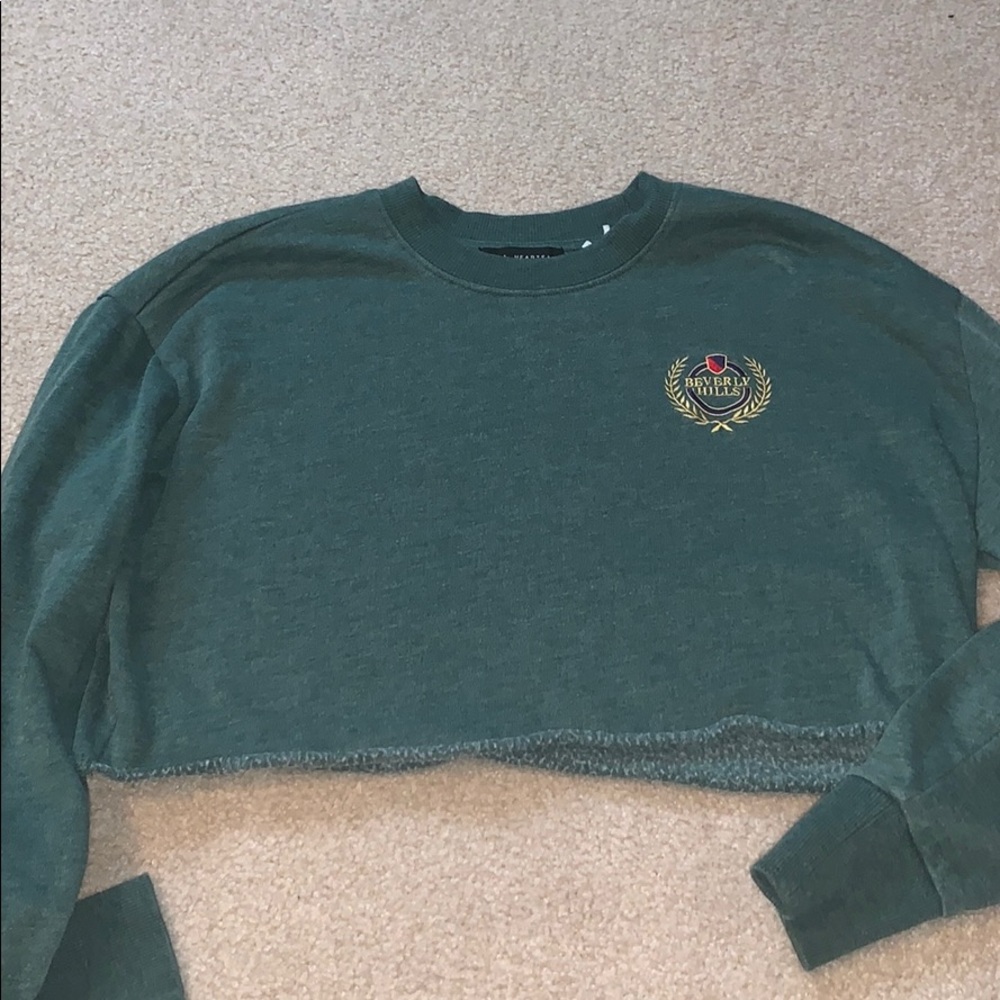 Green Pacsun crop crewneck
